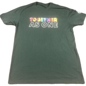 Starbucks Mens Together As One Pride T-Shirt Medium Green Short Sleeve Graphic